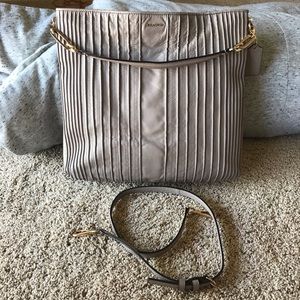 Gray leather Coach bag